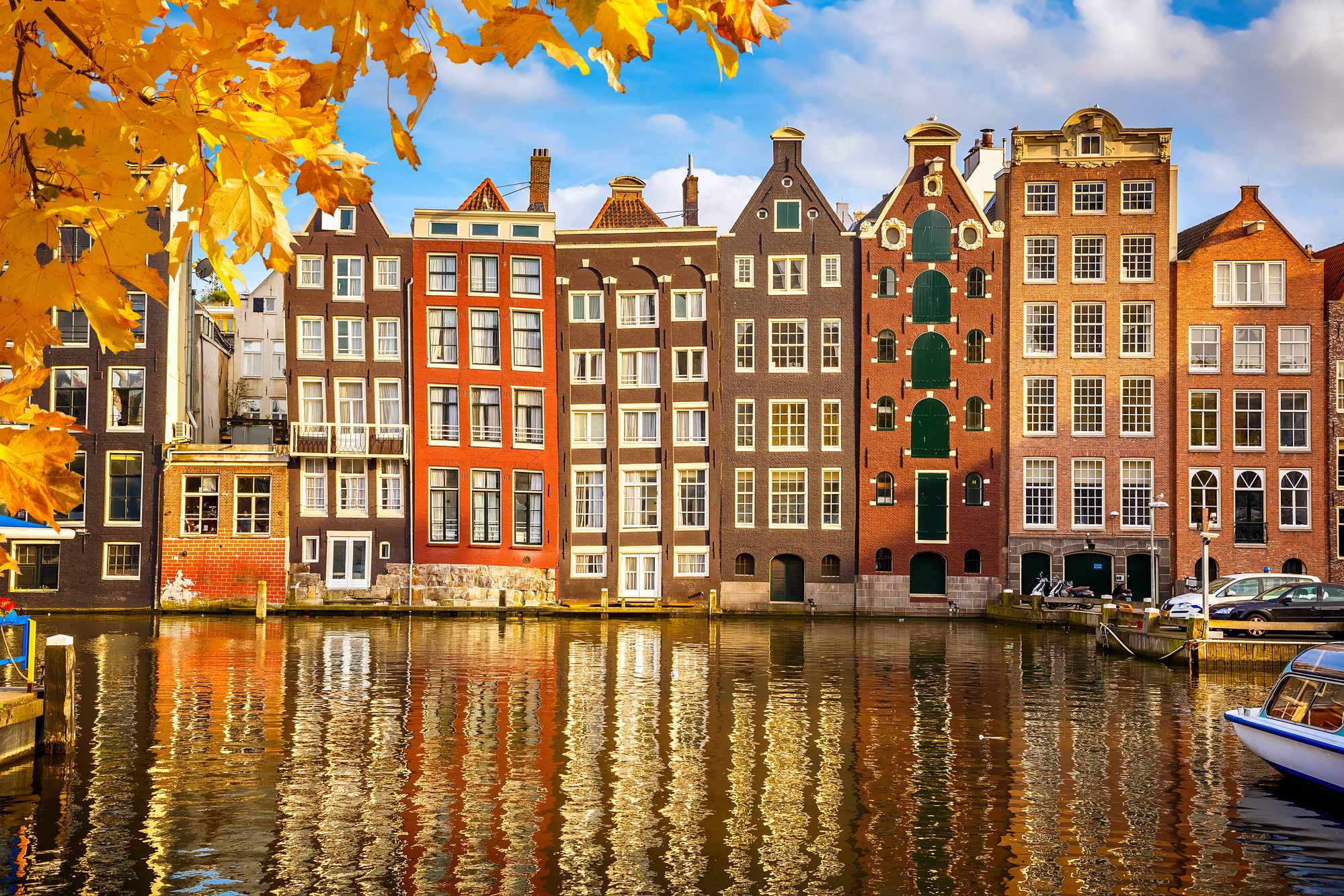 Amsterdam buildings in Autumn